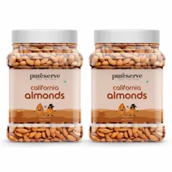 Pureserve Natural California Almonds 1Kg (500g×2) – Whole Badam Giri | 
