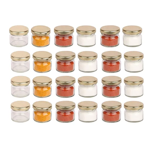 Image of Pure Source India Very Small Glass Cookie Jars 20 Ml, 24 Piece, Clear