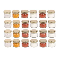 Pure Source India Very Small Glass Cookie Jars 20 Ml, 24 Piece, Clear