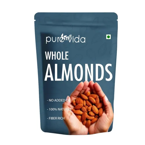 Image of Purevida California Almonds 200gm | Crunchy & Nutrient-Rich | High in Protein, Fiber, Vitamin E & Healthy Fats | Support