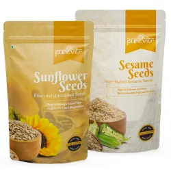 Purevitr Sunflower Seeds & Non-Hulled Sesame Seeds Combo | 400g (200g Each) | Nutrient-Rich Superfood | High in Protein, Fiber & Healthy Fats | Raw & Natural