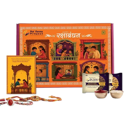 Image of PurFerme Bhaiya Bhabhi Rakhi Gift Hamper 8-Item Combo