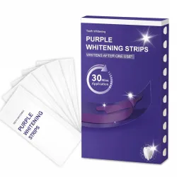 Purple Teeth Whitening Strips (7 Strips) | Peroxide-Free & Sensitivity-Free Enamel-Safe Oral Care with PAP & Hydroxyapatite | Self-Dissolving Strips for Yellow Stain Removal For Men & Women