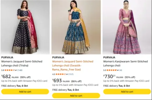 Image of PURVAJA Lehenga choli at minimum 93% Discount