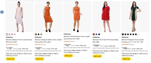 Image of PURVAJA Women’s Clothes Minimum 90% Discount