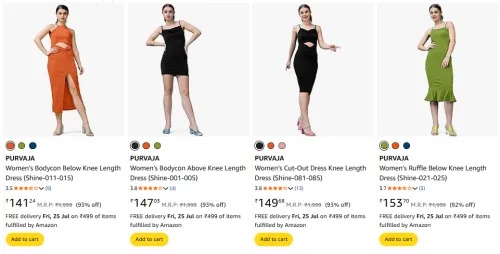 Image of Purvaja Women's Dresses Starting @ ₹141
