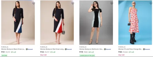 Image of Purvaja Women's Dresses Starting @ ₹151