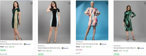 Image of Purvaja Women's Dresses Starting @ ₹169