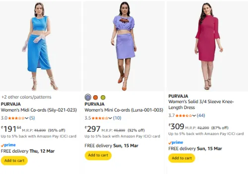 Image of Purvaja Women's Dresses Upto 95% Discount