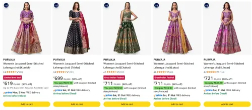 Image of PURVAJA Women's Lehenga upto 90% Discount