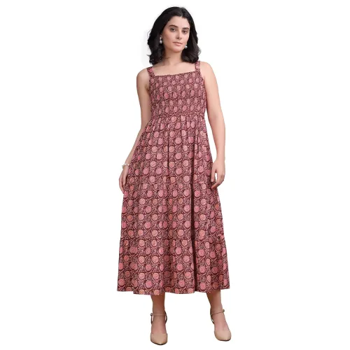 Image of PURVAJA Women’s Square Neck Cotton Dress