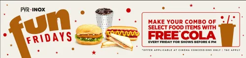Image of PVR Cinema Offer : Fun Fridays Get Free Cola with Combo