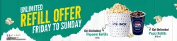 PVR Cinema Offer : Unlimited Refill Weekend Offer on Popcorn & Coke