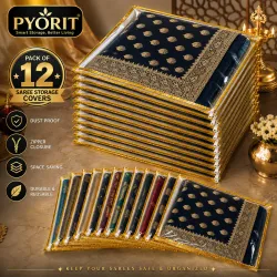 Pyorit Premium Transparent Saree Storage Bags Set of Twelve