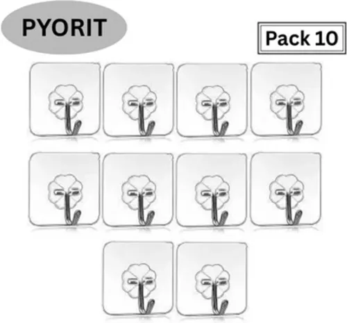 Image of PYORIT Strong Adhesive Wall Door Sticky Hanger Holder, Po10