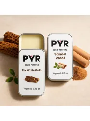 PYR Set Of 2 The White Oudh & Sandalwood Long Lasting Solid Perfume - 10 g Each