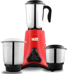 Pzone Watt 500 W Mixer Grinder  (Spark 500 Watt Mixer Grinder with 3 Steel Leak-proof Jars, 3 speed | 3 Jars | Red)