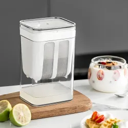 QCen 2-in-1 Greek Yogurt Maker & Hung Curd Maker | Fine Mesh Strainer Box with Lid | Thick Curd, Paneer, Cheese & Whey S
