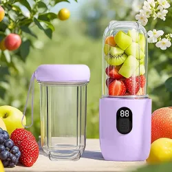 Qlect Portable Blender Electric Juicers Fruit Mixers USB Rechargeable Smoothie Mini Personal Juicer 16 Blades 3Gears Wit