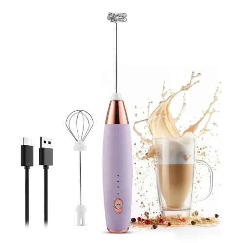 Image of QLECT Pro 3 Speed Electric Milk Cofee Frother with Whisk | Wireless | Rechargeable Heavy Duty 1200 MAH Battery | 12000 R