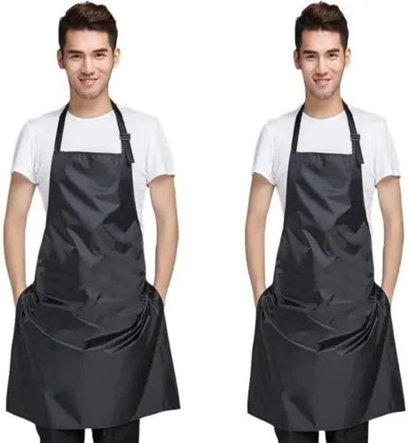 Image of Qmato Polyester Grooming Apron (Black, Pack of 2)