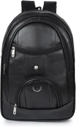 QNS Large 35L Vegan Leather Laptop Backpack