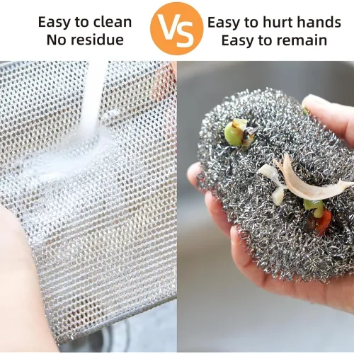 Image of QOKZEK Non-Scratch Dish Wash Cloth | Versatile Wire Scrubber for Kitchen