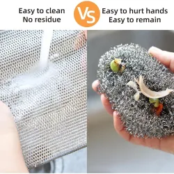 QOKZEK Non-Scratch Dish Wash Cloth | Versatile Wire Scrubber for Kitchen Cleaning | Reusable Mesh Cloth for Dishes, Sinks, and Home Appliances | Easy Rinsing & Durable (10)