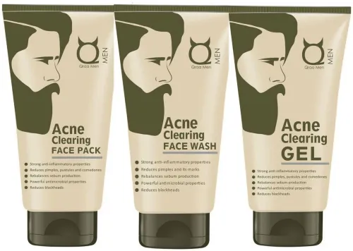 Image of Qraa Acne Therapy Set (Face Wash 100g + Face Pack 100g + Gel 50g)