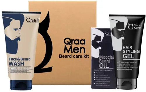 Image of Qraa Beard care kit -Mooch & Beard Oil-For Hair growth