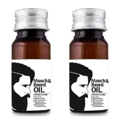 Qraa Men Mooch & Beard Oil For Beard Growth & Nourishment | Pack of 2 | Patchy & Fast Beard Growth | Non-Sticky, Light |