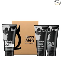 Qraa Men Charcoal Kit : Charcoal Scrub pack3