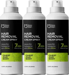 Qraa Men Hair Removal Cream Spray 600ml*3