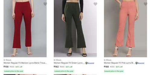 Image of Q Rious Women's Trousers starting at ₹156