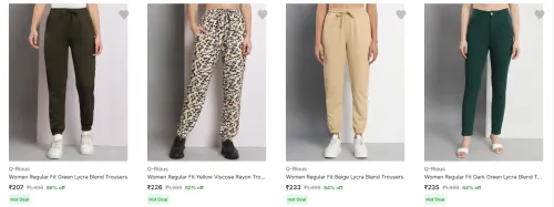Image of Q Rious Women's Trousers upto 86% Discount