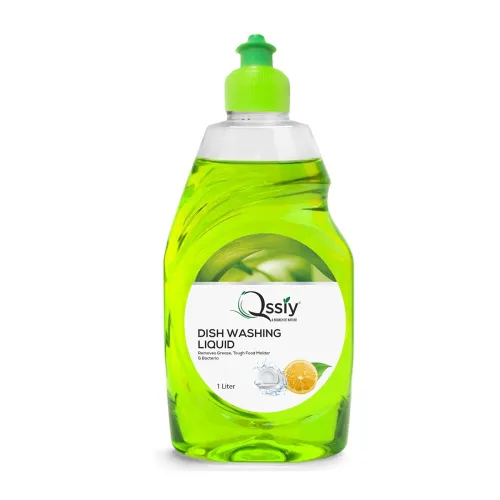 Image of Qssiy Dishwash Liquid Gel Can Jar, with Green Apple, 1 Litre