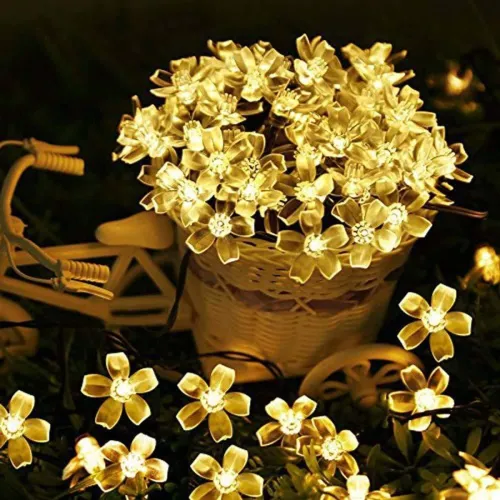 Image of QUACE 14 LEDs 3 m Yellow Steady Flower Rice Lights (Pack of 1)