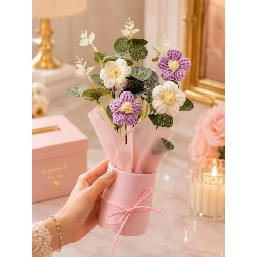 Image of Quace Handmade Crochet Flower Bouquet for Gifting