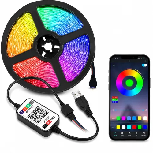 Image of Quace RGB LED Strip Lights 5M Bluetooth Music Sync