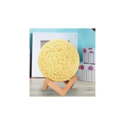 Quace 15CM 6 Led Rattan Ball Moon Lamp,Elegant Design for Beautiful Indoor Lighting in Bedrooms and Kids' Rooms,Living Room Decor(Warm White 15cm)