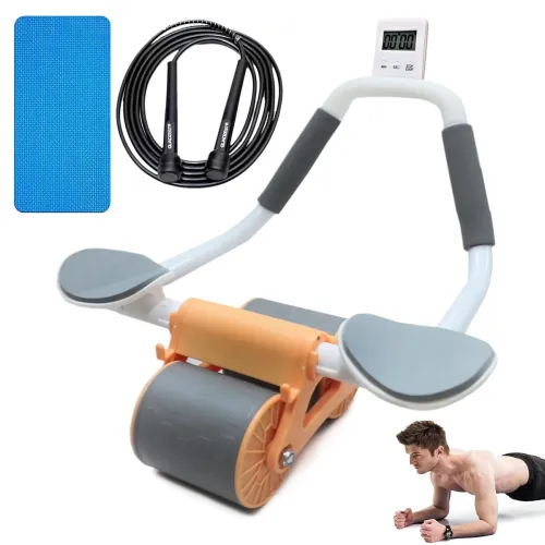 Image of QUADZEST Automatic Rebound Ab Roller Wheel With Elbow Support And Timer, Premium Abs Roller For Men And Women, Gift For 