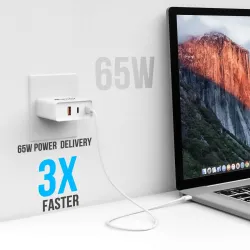 QUANTUM 6533 Laptop PD Charger 65 W Adapter (Power Cord Included)