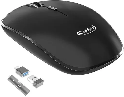 Image of QUANTUM QHM260 Wireless Ambidextrous Optical Mouse (2.4GHz Wireless, Black)