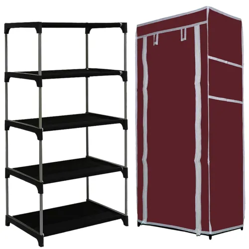 Image of QUARCK Shoe Rack Stand with Non-Woven Cover