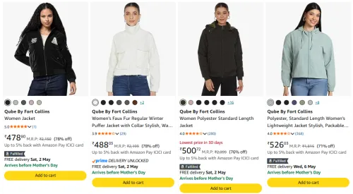 Image of Qube By Fort Collins Jacket Minimum 70% Discount