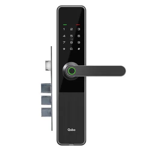 Image of QUBO Smart Door Lock Optima from Hero Group | 4-Way Unlocking | 4 Bolts | Fingerprint | RFID Access Card | Passcode | Ke