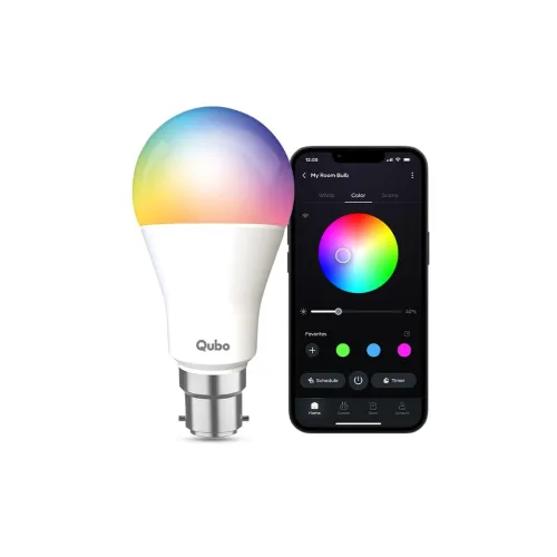 Image of QUBO Smart Bulb from Hero Group 12W B22 LED Wi-Fi & BT with Amazon Alexa & Google Assitant