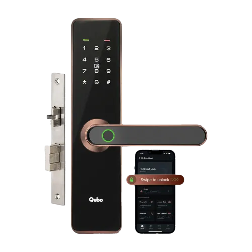 Image of Qubo Smart Door Lock Essential Smart Door Lock (Black, Brown)