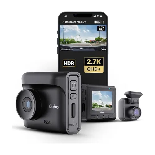 Image of Qubo Smart Dashcam Pro 2.7K Front & Rear In-Car Camera System