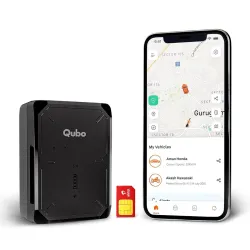 Qubo Wireless GPS Tracker from Hero Group | Free 4G SIM & 12 Months Recharge + 1 Year Cloud Subscription | Voice Monitoring | 10000 mAh Battery | Ride Start & Geo Fence Alerts | For Car, Bik...